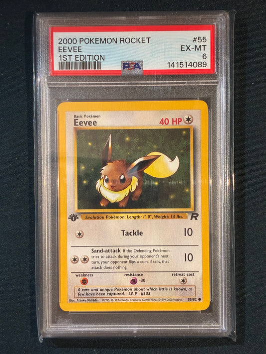 2000 Pokemon Rocket EEVEE 1st Edition 55/82 PSA 6 (089)