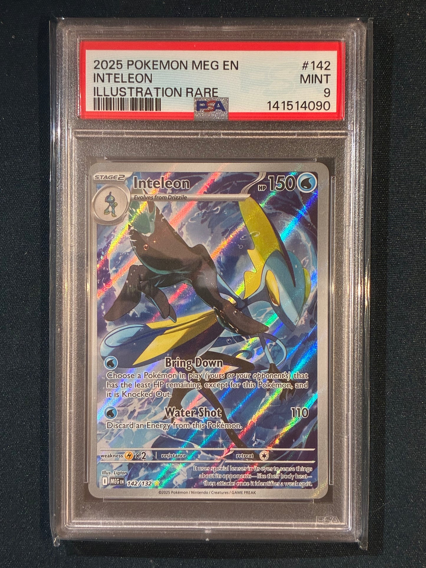 2025 Pokemon Mega Evolution INTELEON Illustration Rare 142/132 PSA 9 (090)