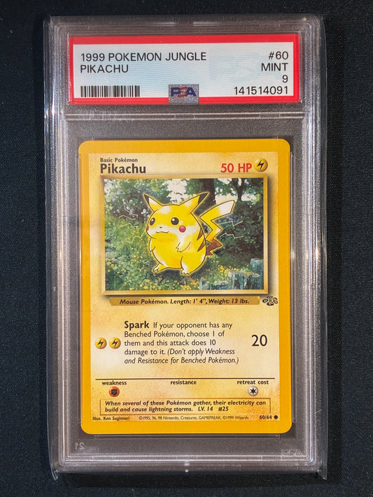 1999 Pokemon Jungle PIKACHU Unlimited Common 60/64 PSA 9 (091)