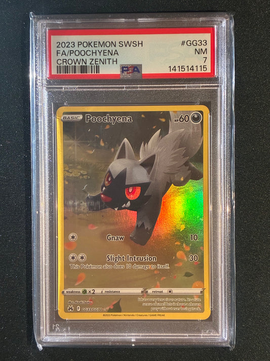 2023 Pokemon Crown Zenith POOCHYENA Galarian Gallery GG33/GG70 PSA 7 (115)