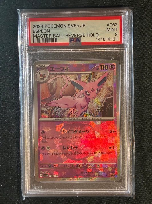 2024 Pokemon Terastal Festival Japanese ESPEON Master Ball Holo 062/187 PSA 9