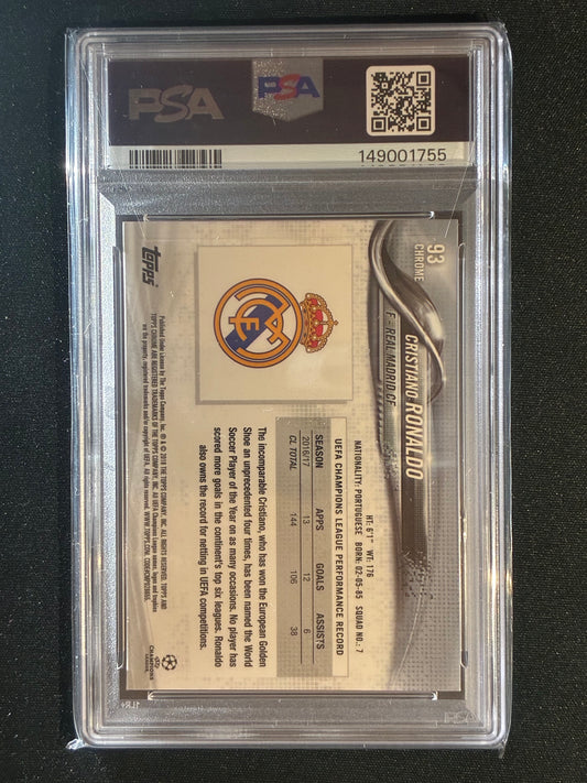 2017 Topps Chrome UCL CRISTIANO RONALDO Base With Ball #93 PSA 10 (755)