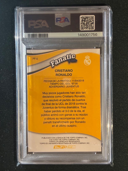 2024-25 Topps Fan Set CRISTIANO RONALDO Fanatic Fans Electro FF-5 PSA 8 (756)