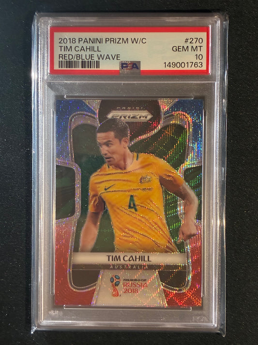2018 Prizm World Cup TIM CAHILL Red Blue Wave #270 PSA 10 (763)