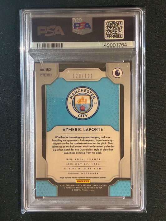 2019-20 Prizm Premier League EPL AYMERIC LAPORTE Rookie Blue 120/199 PSA 9