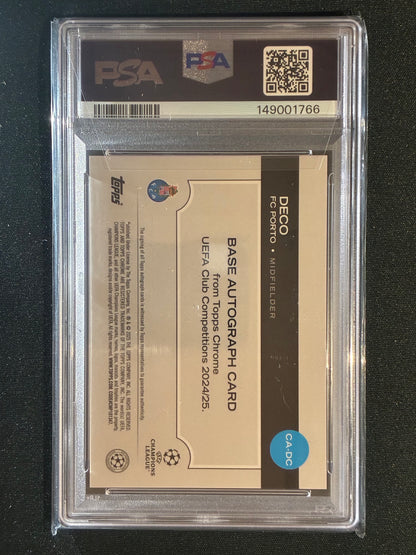 2024-25 Topps Chrome UCL DECO Chrome Auto Gold Lava CA-DC 39/50 PSA 9 (766)