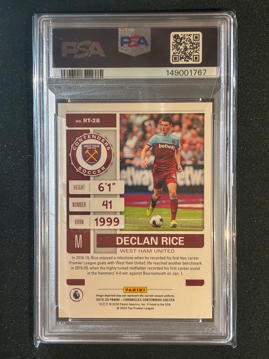 2019-20 Chronicles Premier League EPL DECLAN RICE Contender Rookie Ticket PSA 10