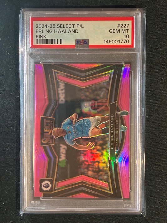 2024-25 Select Premier League EPL ERLING HAALAND Field Level Pink 88/99 PSA 10