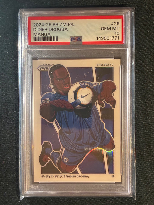 2024-25 Prizm Premier League EPL DIDIER DROGBA Manga SSP #26 PSA 10 (771)