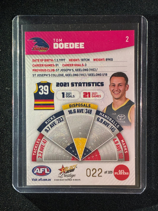2022 Footy Stars Prestige TOM DOEDEE Pink Parallel 22/325