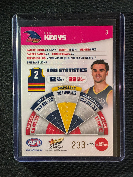 2022 Footy Stars Prestige BEN KEAYS Pink Parallel 233/325