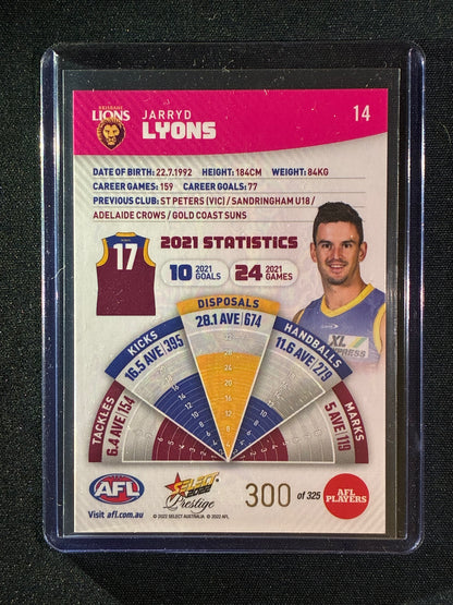 2022 Footy Stars Prestige JARRYD LYONS Pink Parallel 300/325