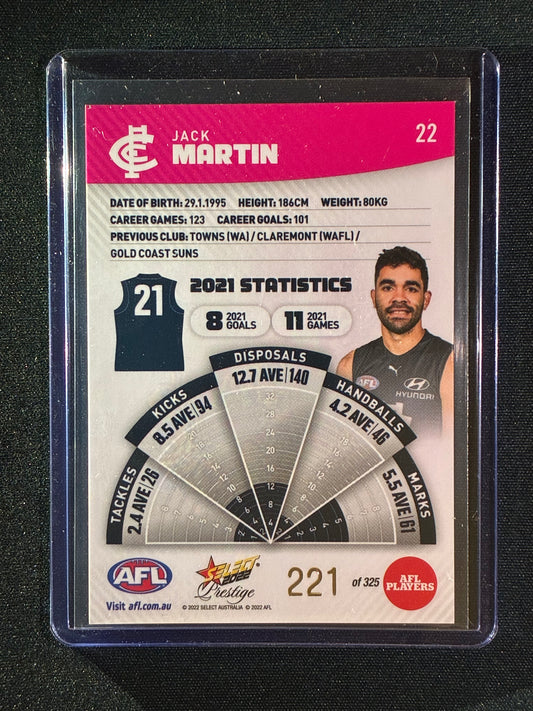2022 Footy Stars Prestige JACK MARTIN Pink Parallel 221/325