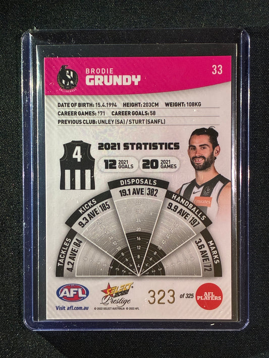2022 Footy Stars Prestige BRODIE GRUNDY Pink Parallel 323/325