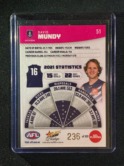 2022 Footy Stars Prestige DAVID MUNDY Pink Parallel 236/325