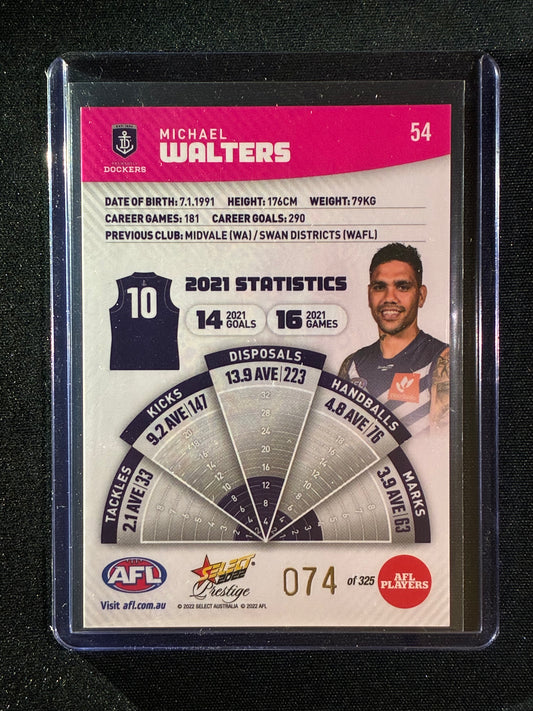 2022 Footy Stars Prestige MICHAEL WALTERS Pink Parallel 74/325