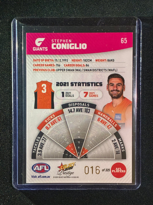 2022 Footy Stars Prestige STEPHEN CONIGLIO Pink Parallel 16/325