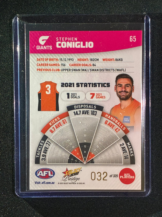 2022 Footy Stars Prestige STEPHEN CONIGLIO Pink Parallel 32/325