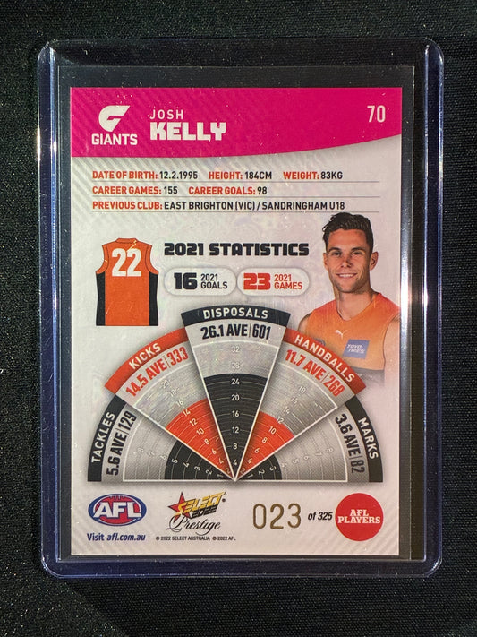 2022 Footy Stars Prestige JOSH KELLY Pink Parallel 23/325