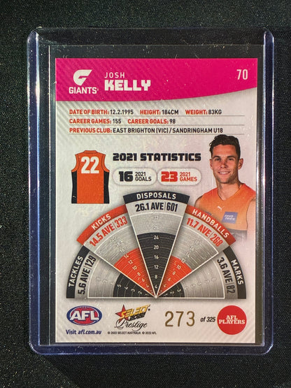 2022 Footy Stars Prestige JOSH KELLY Pink Parallel 273/325
