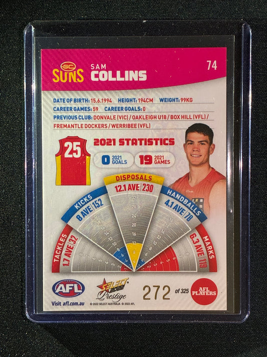 2022 Footy Stars Prestige SAM COLLINS Pink Parallel 272/325