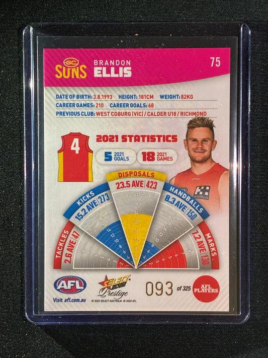 2022 Footy Stars Prestige BRANDON ELLIS Pink Parallel 93/325