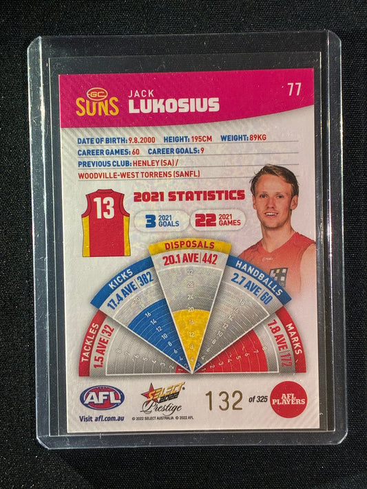 2022 Footy Stars Prestige JACK LUKOSIUS Pink Parallel 132/325