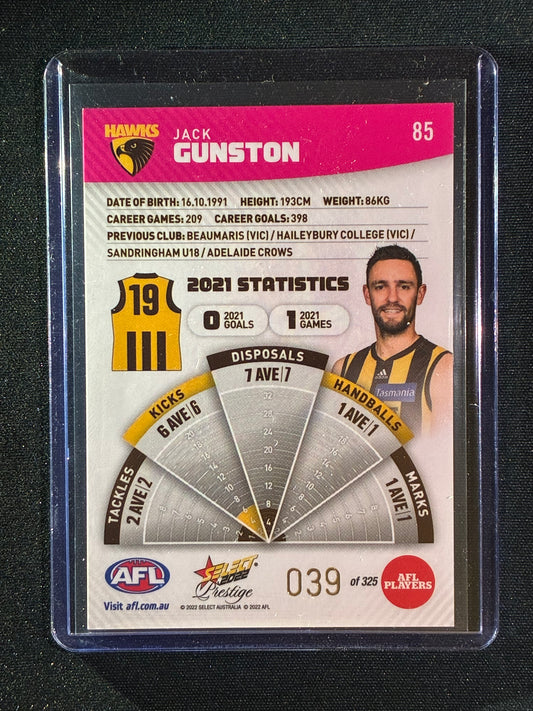 2022 Footy Stars Prestige JACK GUNSTON Pink Parallel 39/325
