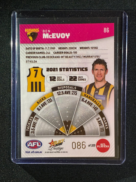 2022 Footy Stars Prestige BEN MCEVOY Pink Parallel 86/325