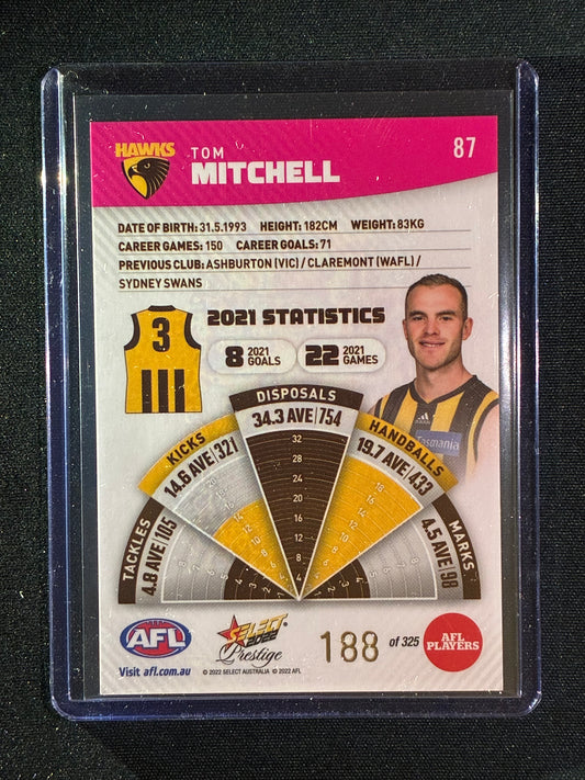 2022 Footy Stars Prestige TOM MITCHELL Pink Parallel 188/325