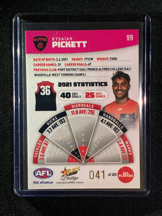 2022 Footy Stars Prestige KYSIAIAH PICKETT Pink Parallel 41/325