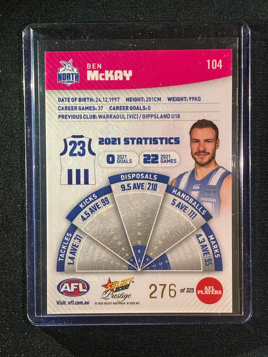 2022 Footy Stars Prestige BEN MCKAY Pink Parallel 276/325