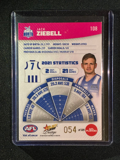 2022 Footy Stars Prestige JACK ZIEBELL Pink Parallel 54/325