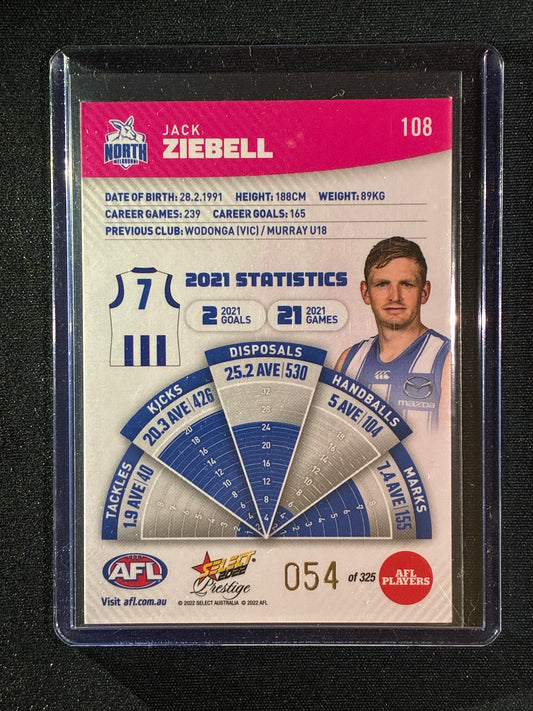 2022 Footy Stars Prestige JACK ZIEBELL Pink Parallel 54/325