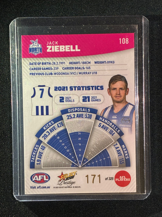 2022 Footy Stars Prestige JACK ZIEBELL Pink Parallel 171/325