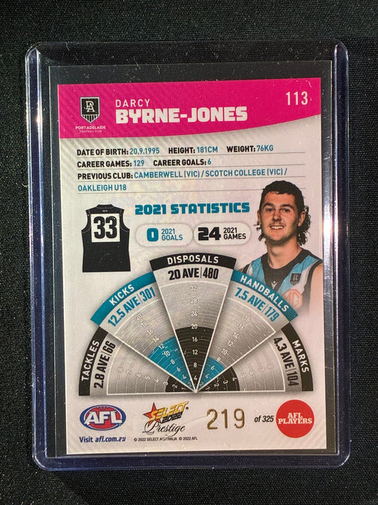 2022 Footy Stars Prestige DARCY BYRNE-JONES Pink Parallel 219/325