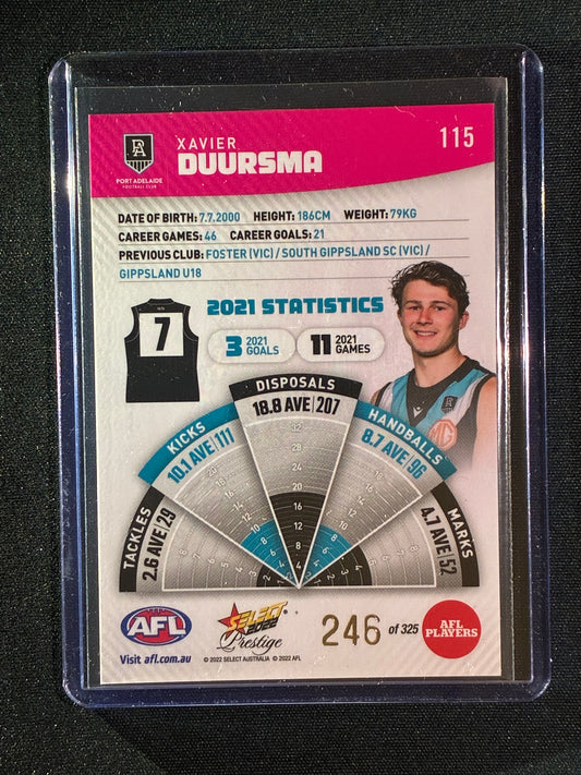 2022 Footy Stars Prestige XAVIER DUURSMA Pink Parallel 246/325