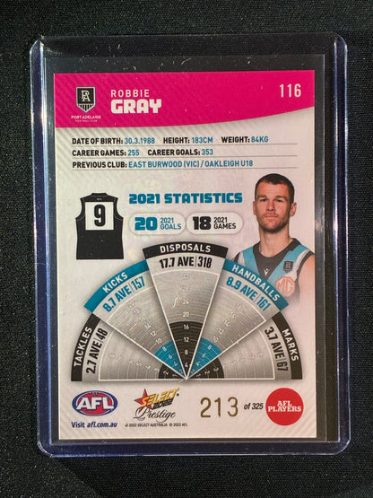 2022 Footy Stars Prestige ROBBIE GRAY Pink Parallel 213/325