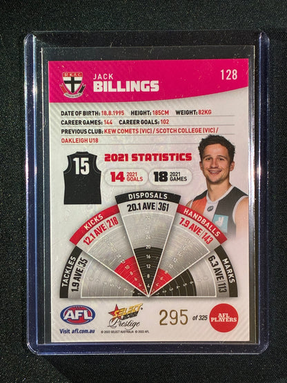 2022 Footy Stars Prestige JACK BILLINGS Pink Parallel 295/325