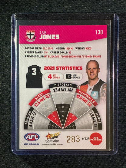 2022 Footy Stars Prestige ZAK JONES Pink Parallel 283/325