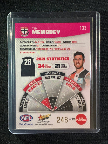 2022 Footy Stars Prestige TIM MEMBREY Pink Parallel 248/325