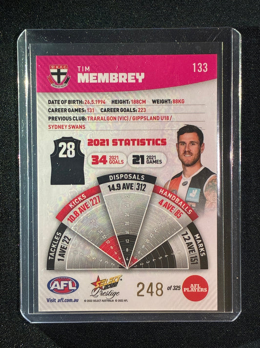 2022 Footy Stars Prestige TIM MEMBREY Pink Parallel 248/325