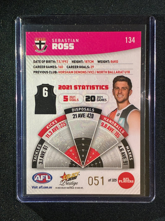 2022 Footy Stars Prestige SEBASTIAN ROSS Pink Parallel 51/325