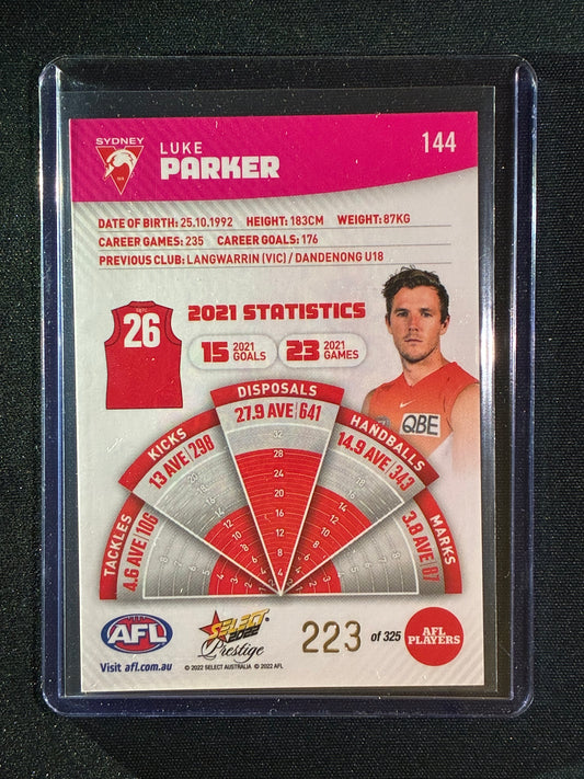 2022 Footy Stars Prestige LUKE PARKER Pink Parallel 223/325