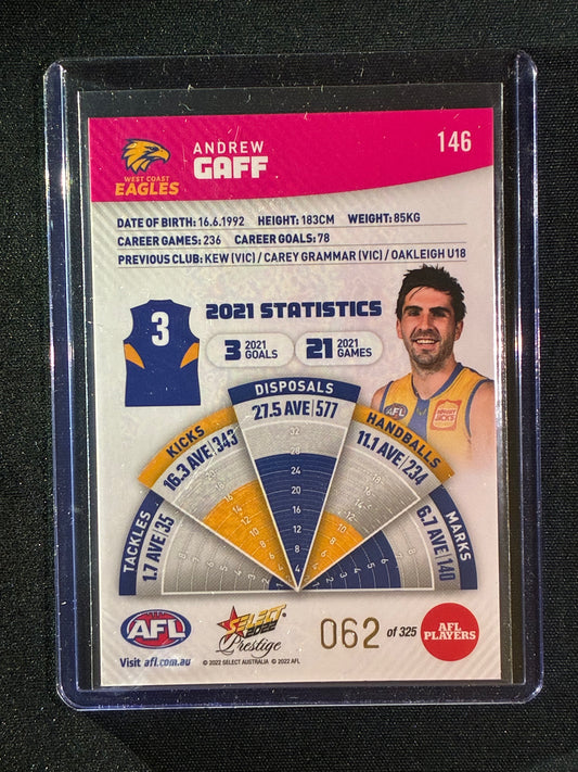 2022 Footy Stars Prestige ANDREW GAFF Pink Parallel 62/325