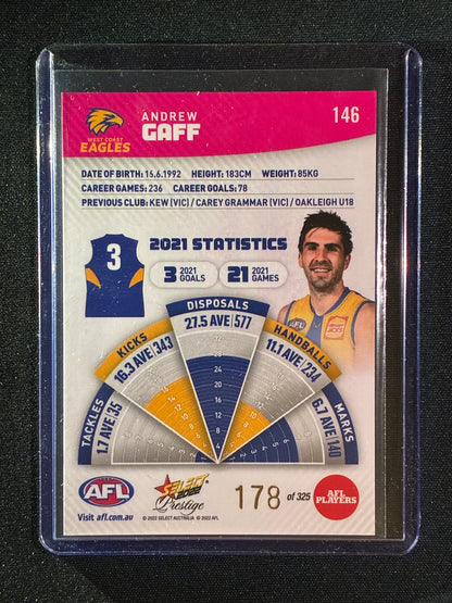 2022 Footy Stars Prestige ANDREW GAFF Pink Parallel 178/325