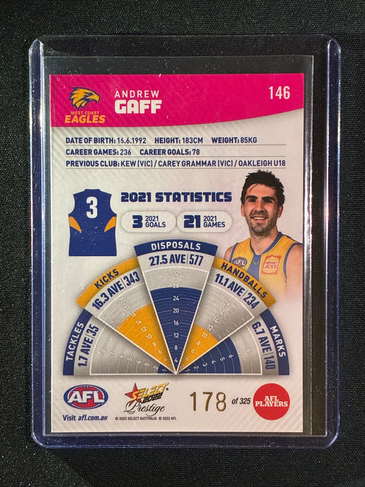 2022 Footy Stars Prestige ANDREW GAFF Pink Parallel 178/325
