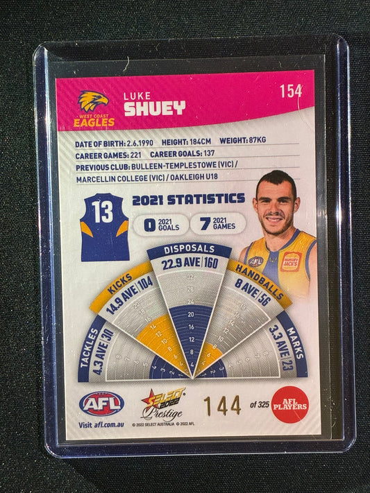 2022 Footy Stars Prestige LUKE SHUEY Pink Parallel 144/325