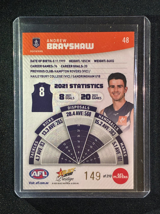 2022 Footy Stars Prestige ANDREW BRAYSHAW Orange Parallel 149/210
