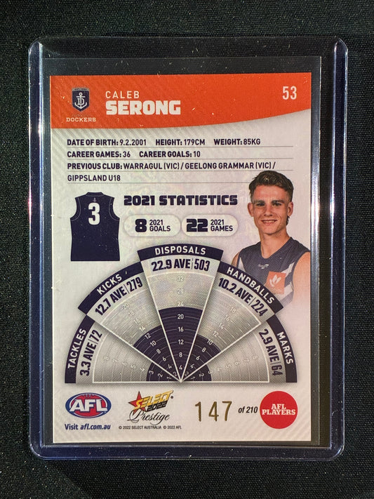 2022 Footy Stars Prestige CALEB SERONG Orange Parallel 147/210